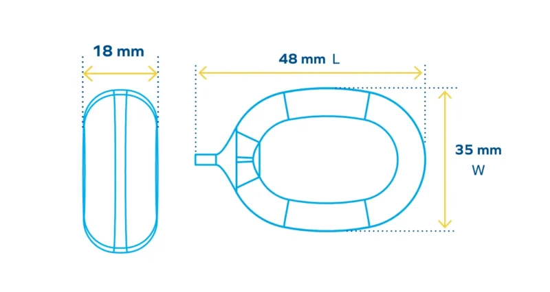 Dimensional diagram of BioProtect balloon spacer