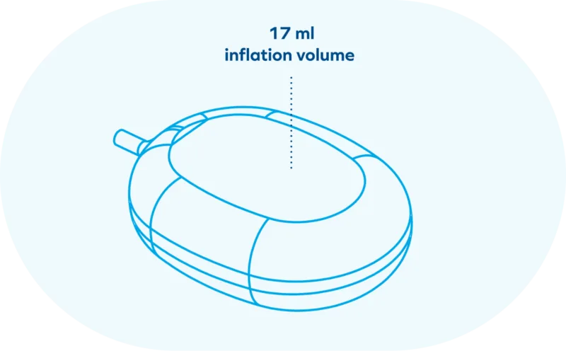 Diagram of BioProtect balloon spacer 17ml inflation volume